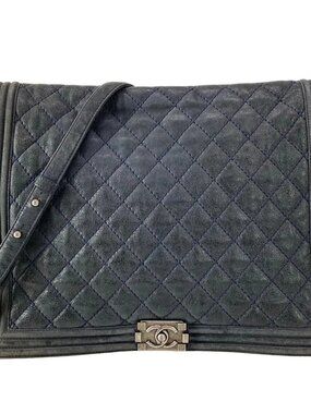 CHANEL Paris Dallas Boy Dark Navy Sparkling Leather Shoulder Bag
